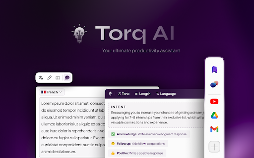 Torq AI - Chrome Extension Website screenshot