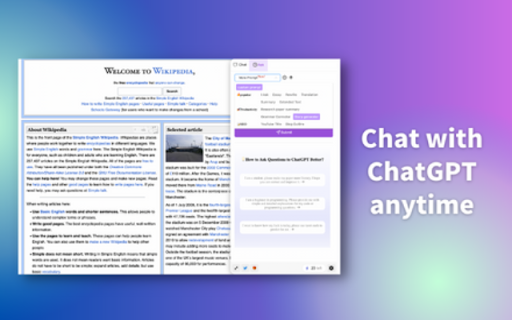 ChatSider - Chrome Extension Website screenshot