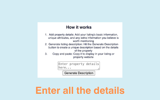 AI Writer for Realtors - Chrome Extension Website screenshot