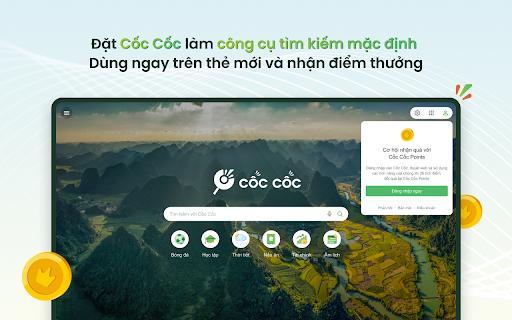 Cốc Cốc Search - Chrome Extension Website screenshot