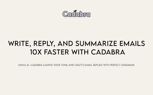 Cadabra - Chrome Extension Website screenshot