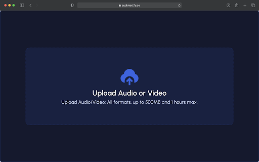 Audio Textify - Chrome Extension Website screenshot