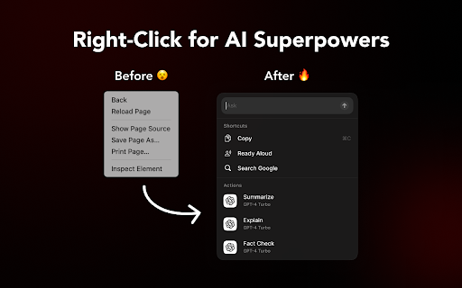 AI Browse Extension - Chrome Extension Website screenshot