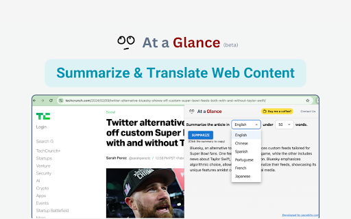 ChatGPT Content Summarizer - Chrome Extension Website screenshot