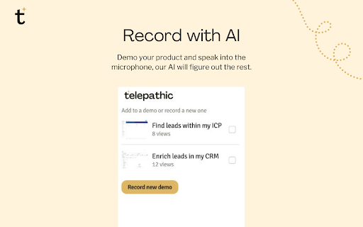 Telepathic - Chrome Extension Website screenshot