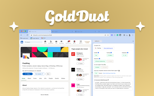 GoldDust - Chrome Extension Website screenshot