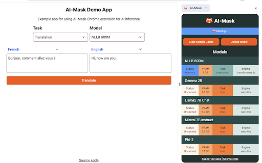 AI-Mask - Chrome Extension Website screenshot