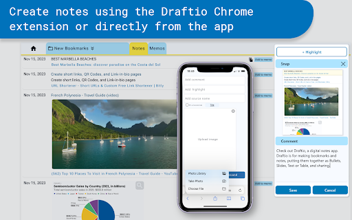 Draftio - Chrome Extension Website screenshot