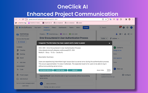 OneClick AI - Chrome Extension Website screenshot