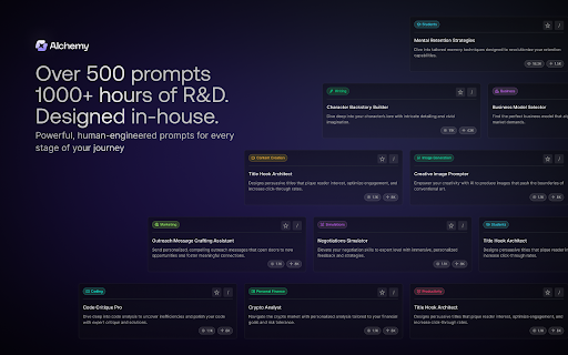 Alchemy for ChatGPT - Chrome Extension Website screenshot