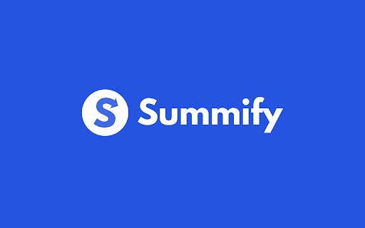 Summify - Chrome Extension Website screenshot