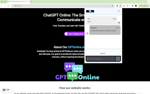 ChatGPT Extension - Chrome Extension Website screenshot