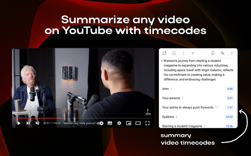 YouTube Video Summarizer Extension - Chrome Extension Website screenshot