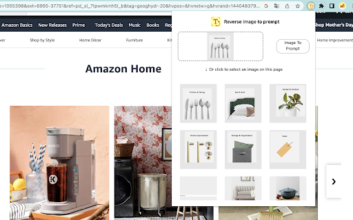 ImagePrompt - Chrome Extension Website screenshot
