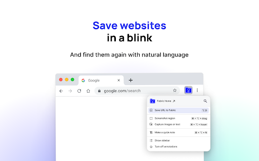 Fabric - Chrome Extension Website screenshot