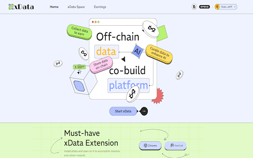 xData - Chrome Extension Website screenshot