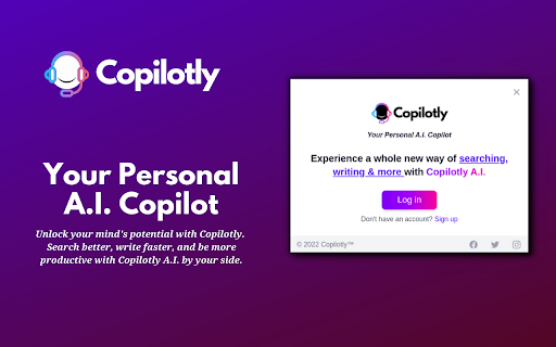 Copilotly - Chrome Extension Website screenshot