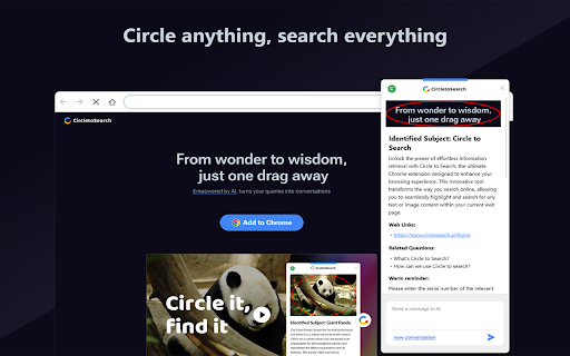 Circle to Search - Chrome Extension Website screenshot