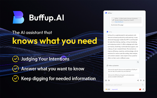 Buffup.ai - Chrome Extension Website screenshot