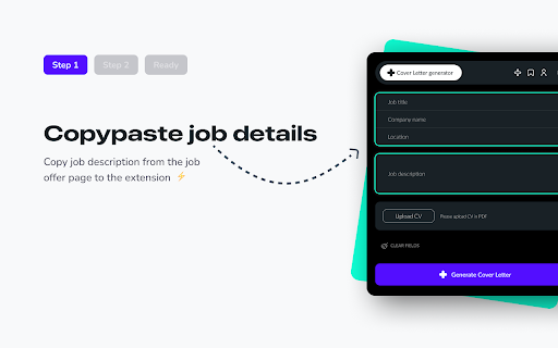 AI Cover Letter Generator - Chrome Extension Website screenshot