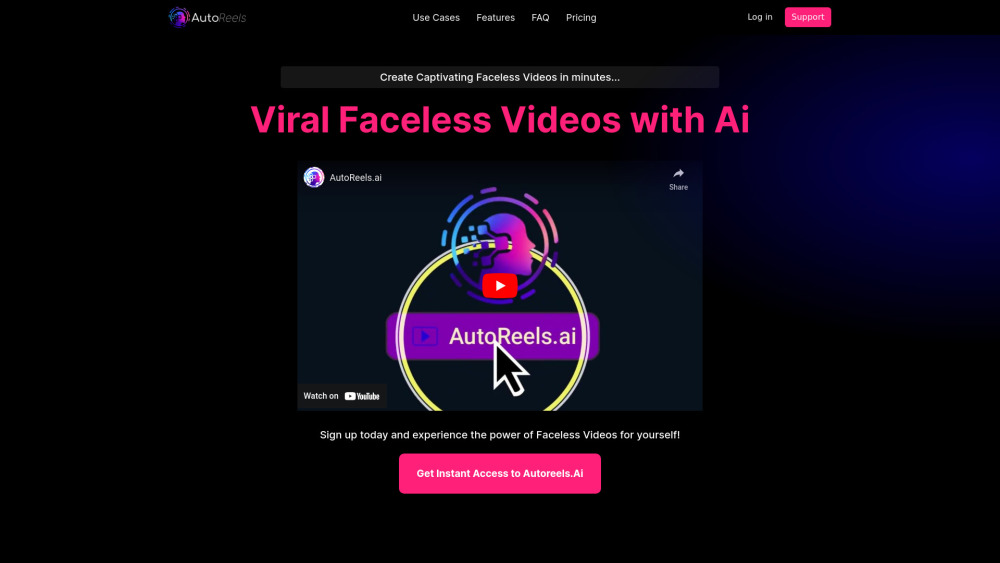 AutoReels.ai Website screenshot