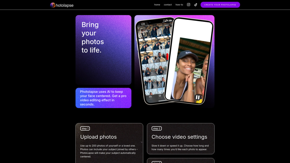 Photolapse AI Website screenshot