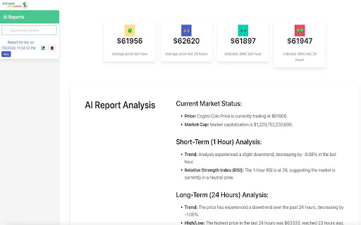 AI Crypto Price Notifier - Chrome Extension Website screenshot