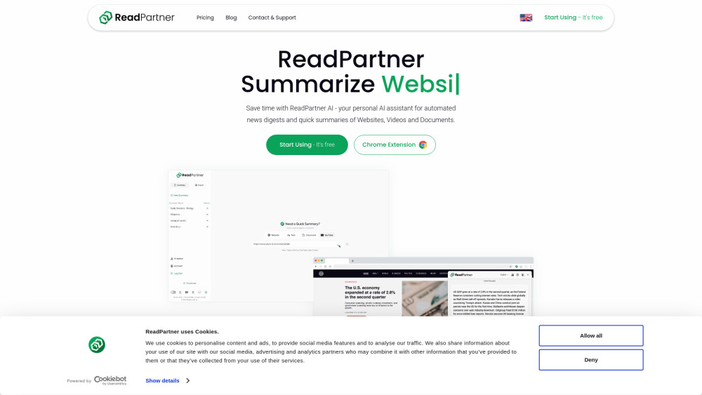 ReadPartner Website screenshot