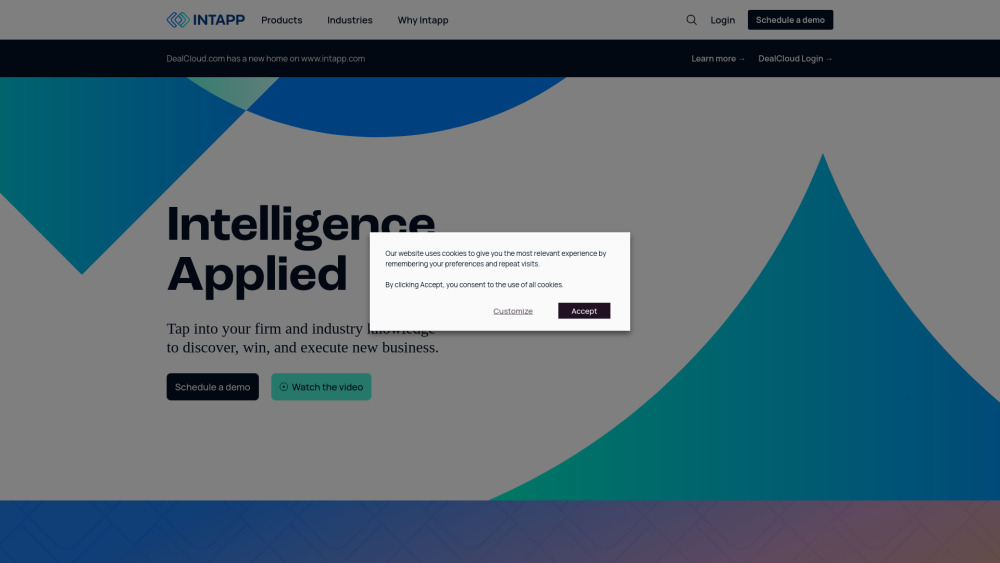 Intapp | Intelligence Applied Website screenshot