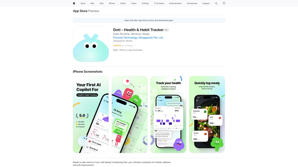 Doti - Health & Habit Tracker Website screenshot