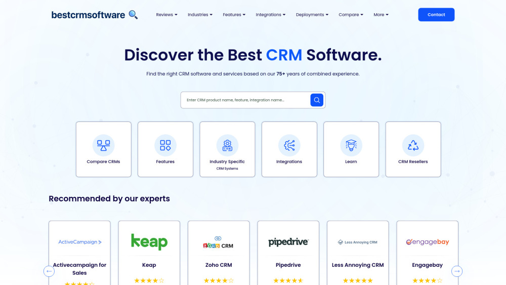 BestCRMSoftware.com Website screenshot