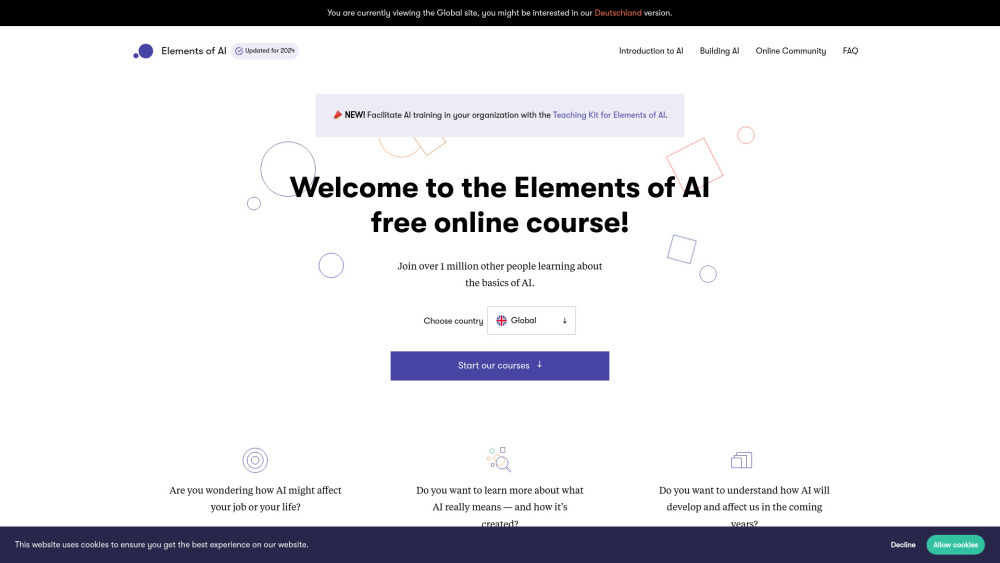 Elements of AI Website screenshot