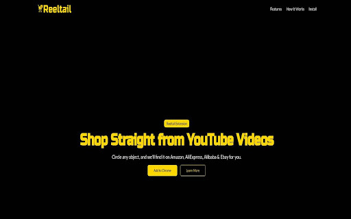 Video Shopping Buddy - Chrome Extension Website screenshot