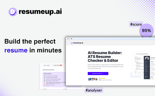 ResumeUp.ai - Chrome Extension Website screenshot