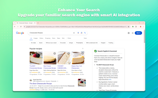 Search Copilot AI Assistant - Chrome Extension Website screenshot