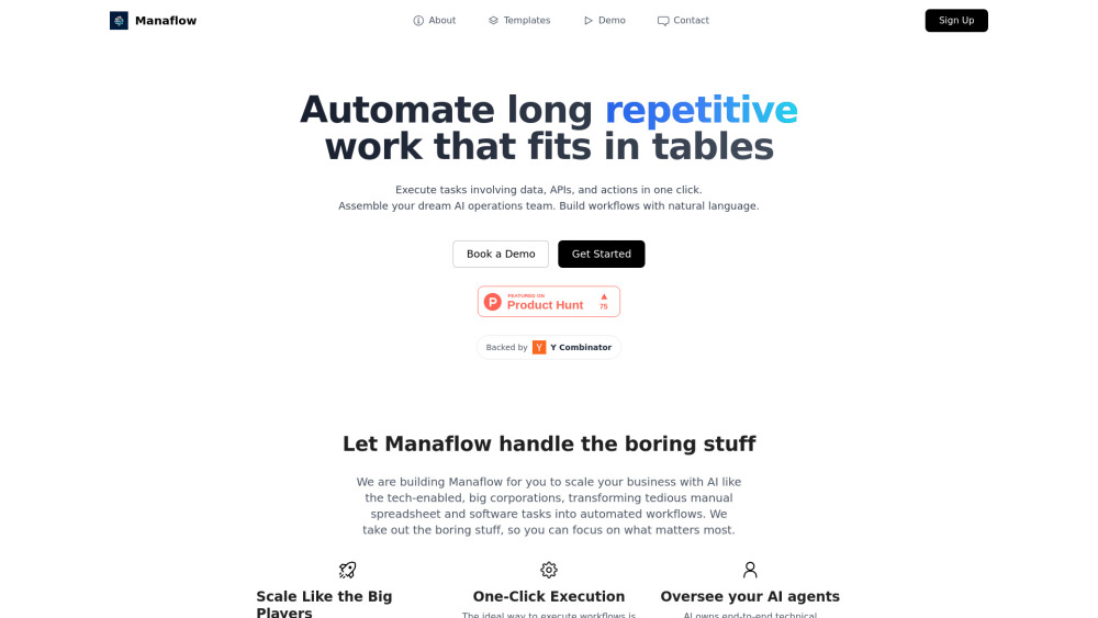 Manaflow Website screenshot