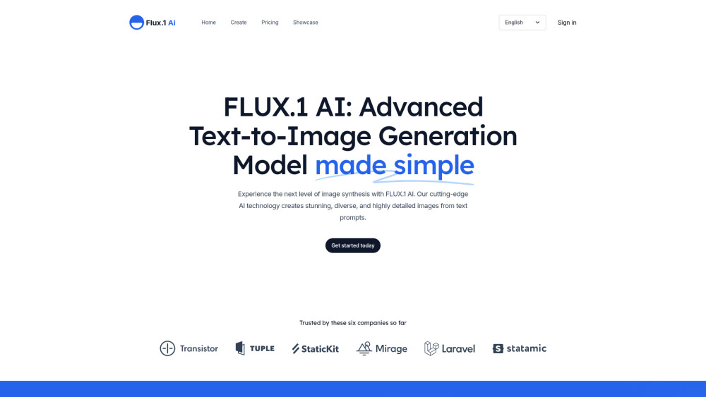 FLUX.1 AI Website screenshot