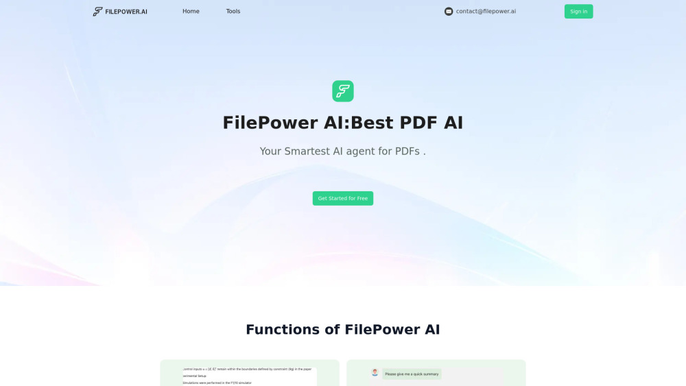 FilePower AI Website screenshot