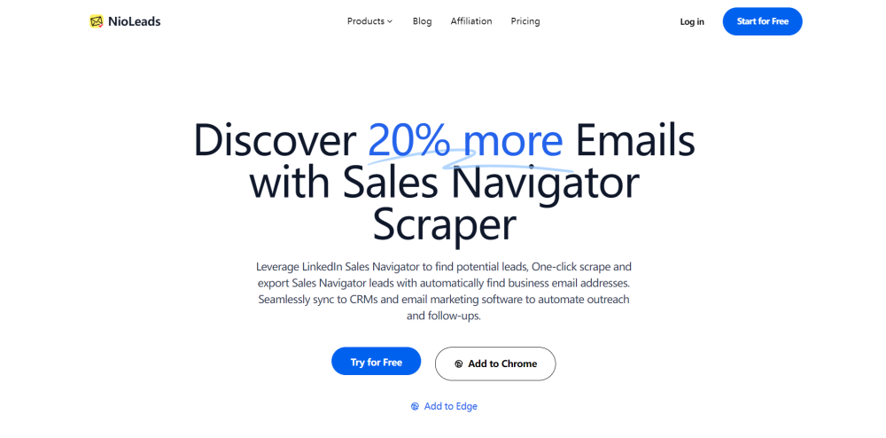 Sales Navigator Scraper by NioLeads Website screenshot