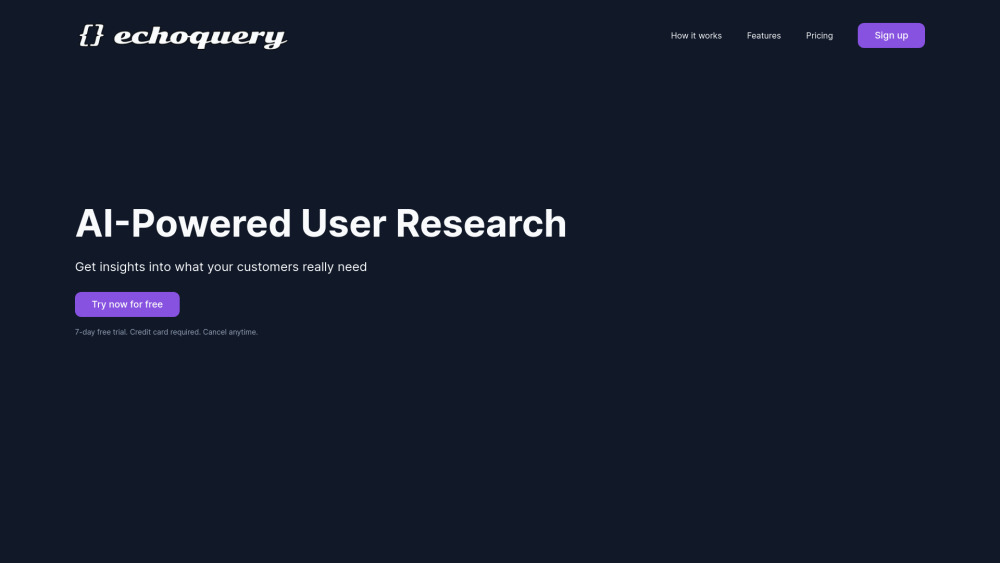 EchoQuery Website screenshot