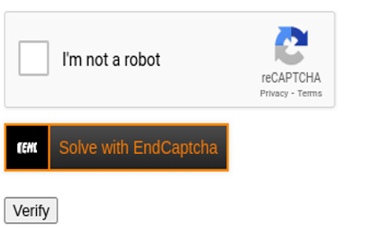 End Captcha - Chrome Extension Website screenshot