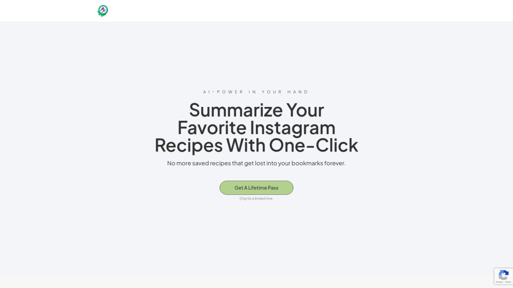 Recipe Reel Website screenshot