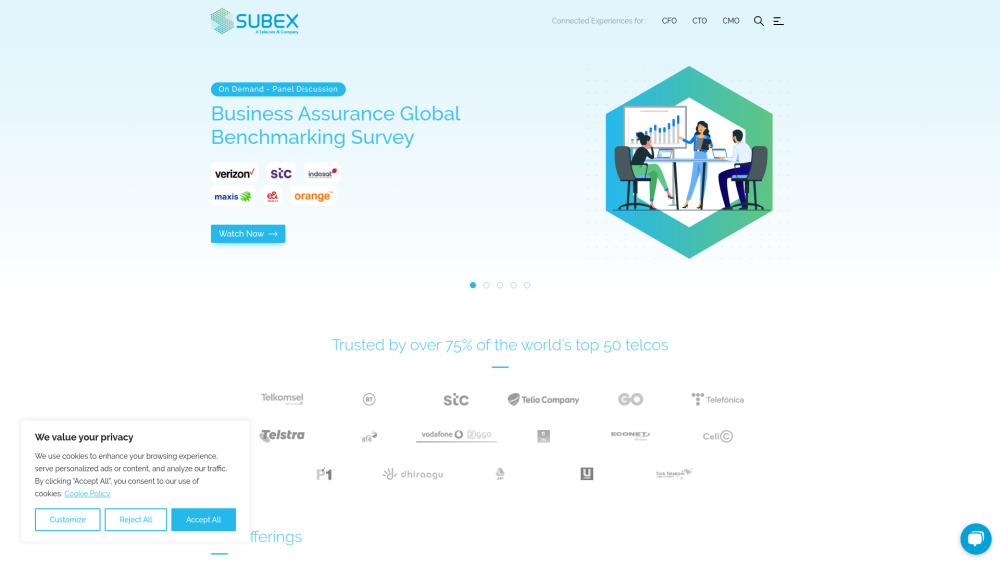 Subex Website screenshot