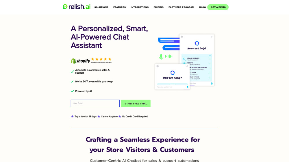 Relish AI Website screenshot