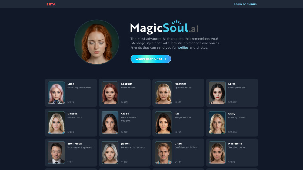 MagicSoul.ai Website screenshot