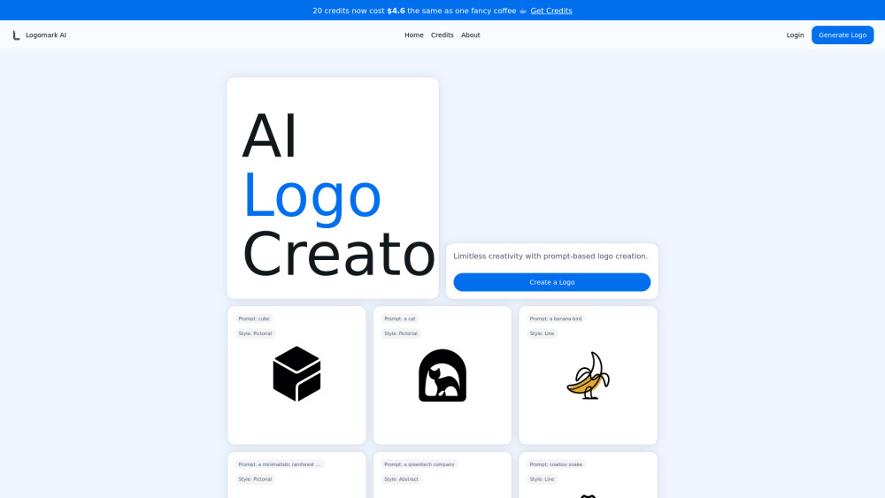 Logomark AI Website screenshot