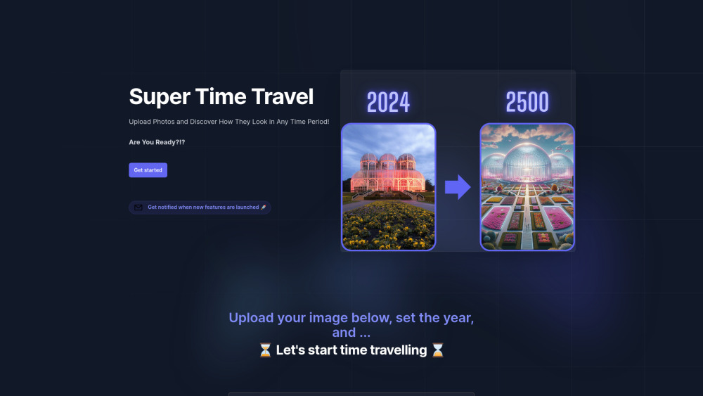 AI Photo Time Travel Website screenshot