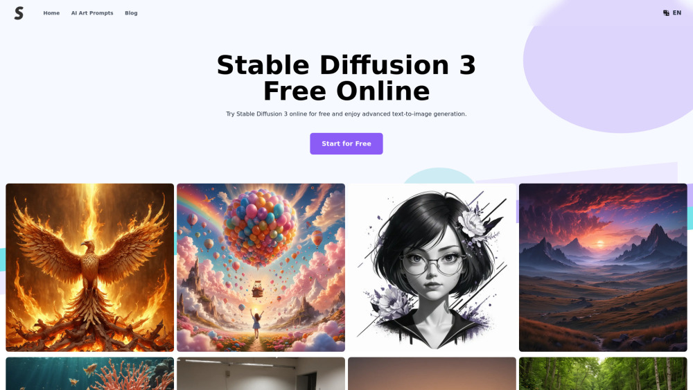 Stable Diffusion 3 Website screenshot