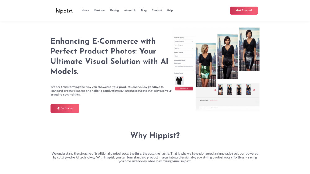 Hippist AI Website screenshot