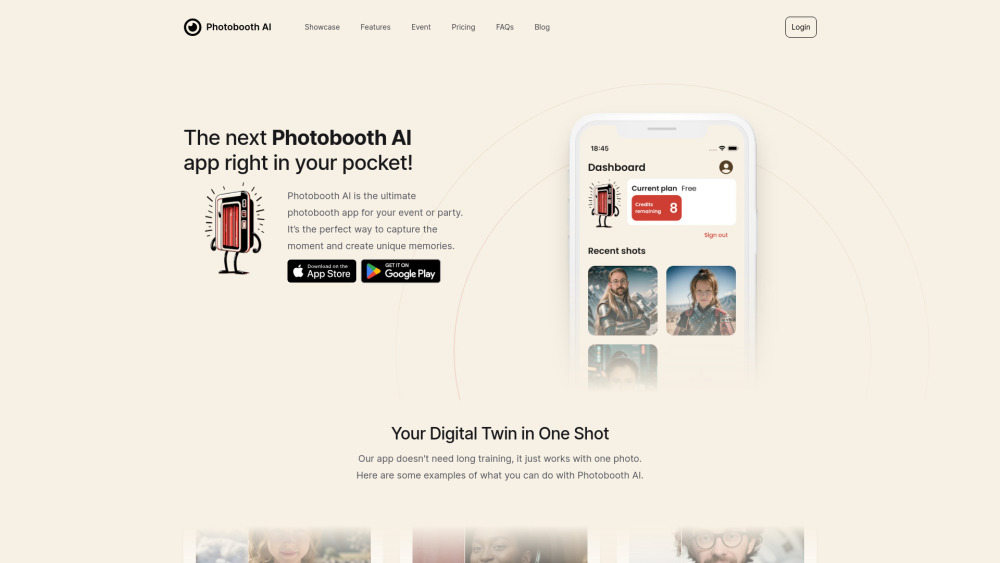 Photobooth AI Website screenshot